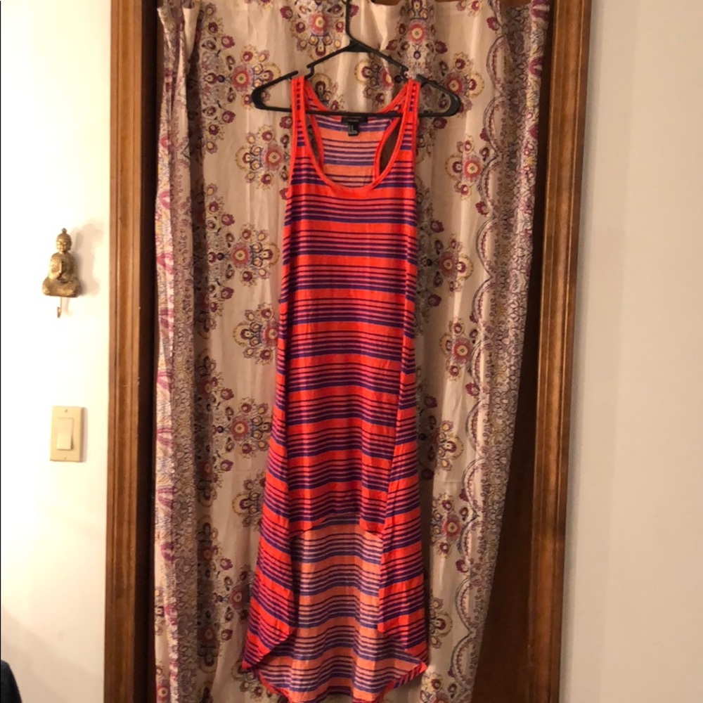 Striped flowy high low tank top dress forever 21